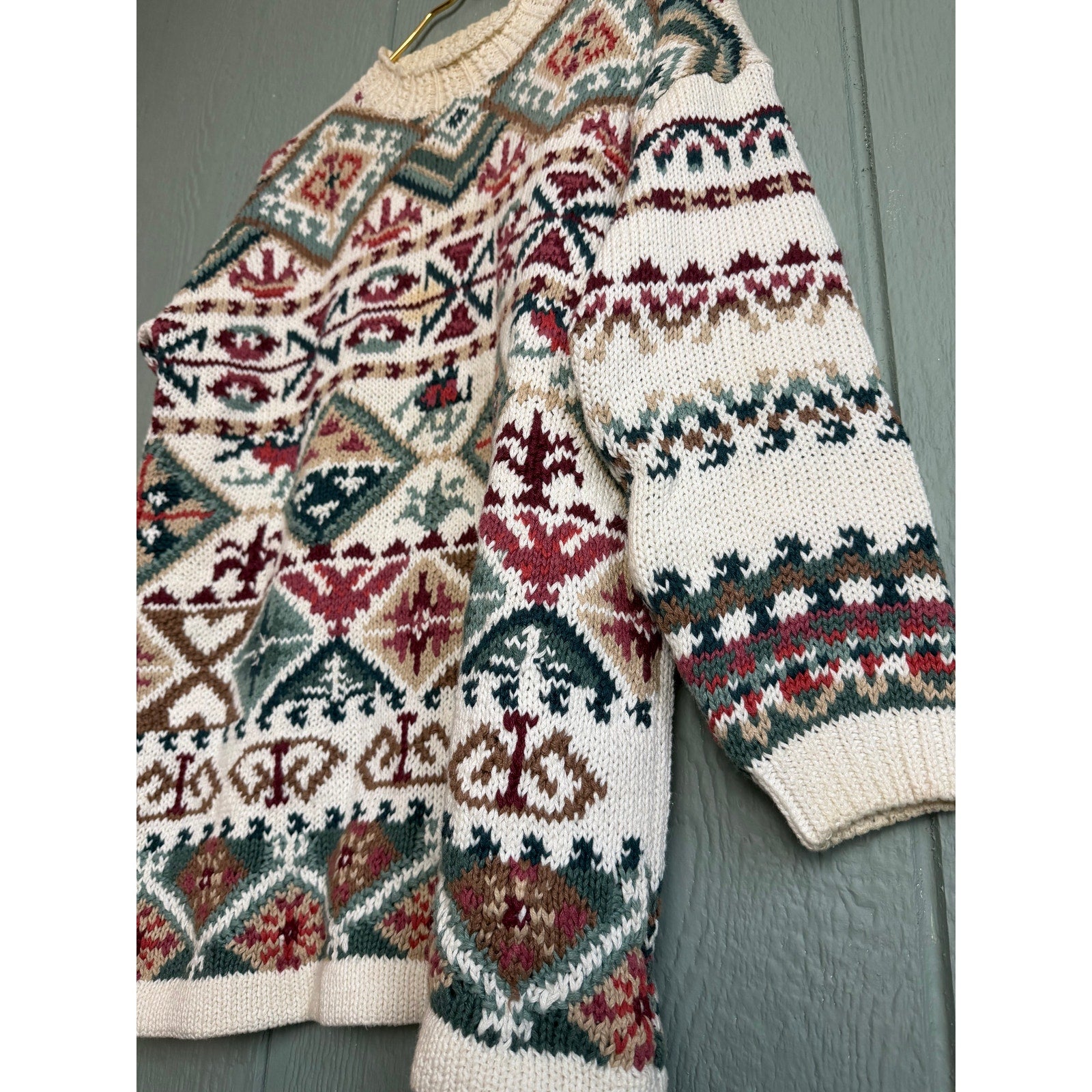 Vintage 90s Heirloom Collectibles Knit Sweater | Chunky Oversized Knit | Size M