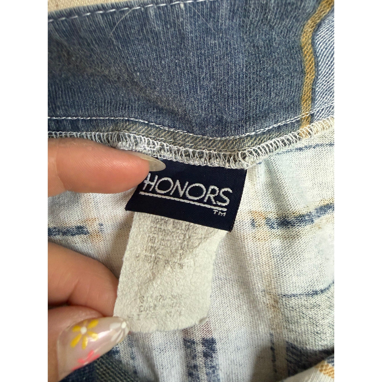 Vintage Honors Plaid Henley Shirt Women’s Oversized Blue Cottagecore Grunge Top
