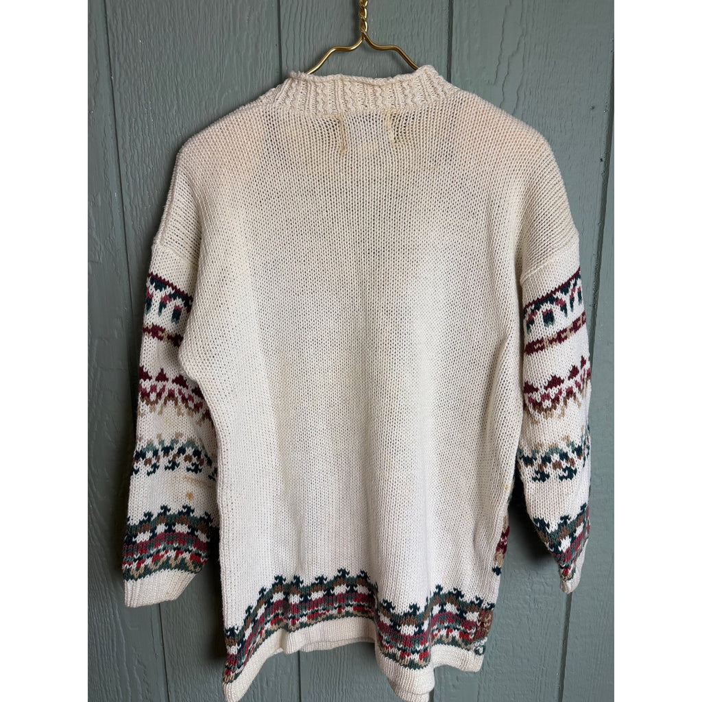 Vintage 90s Heirloom Collectibles Knit Sweater | Chunky Oversized Knit | Size M