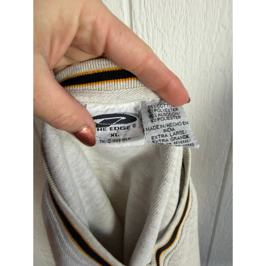 Vintage 1999 Pittsburgh Steelers V Neck Pullover Embroidered Sweater, XL