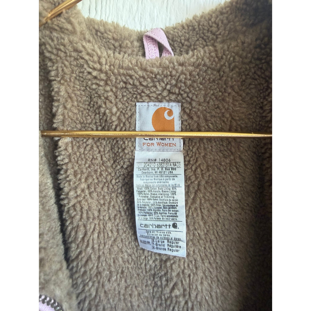 NWT Vintage Pink Carhartt Coat Sherpa Lined Canvas, Size XL RARE