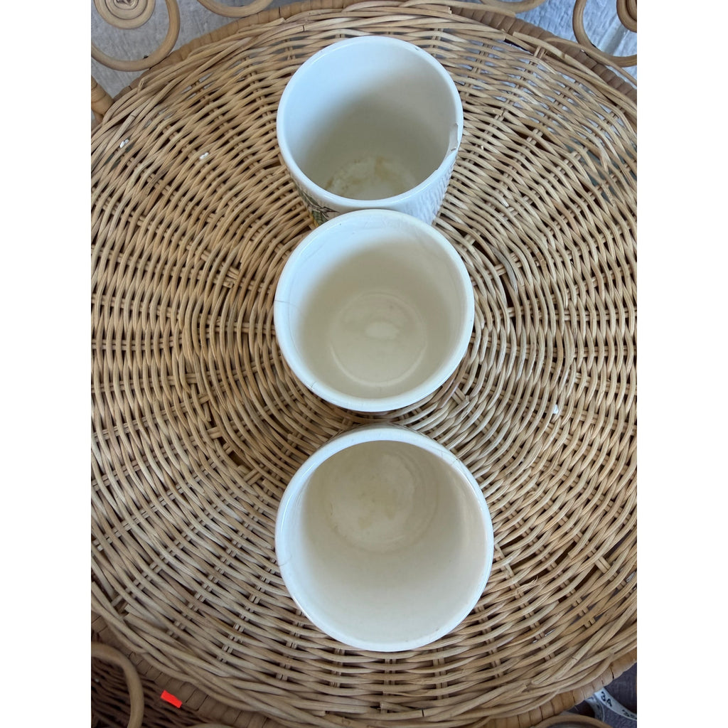 Vintage Ceramic Fruit Cups Set of 3 Strawberry Orange Apple Cottage Kitchen