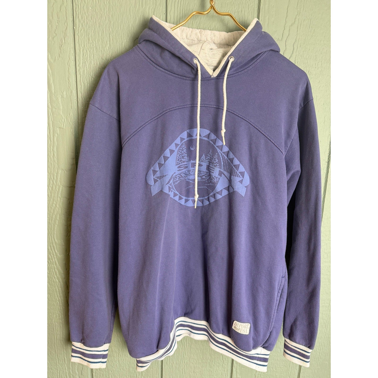 Vintage Aspen USA Hoodie Made in USA Purple Pullover Sweatshirt XL 90s
