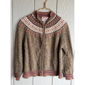 Vintage Heirloom Collectibles Fair Isle Zip Sweater Wool Blend Nordic Jacket M
