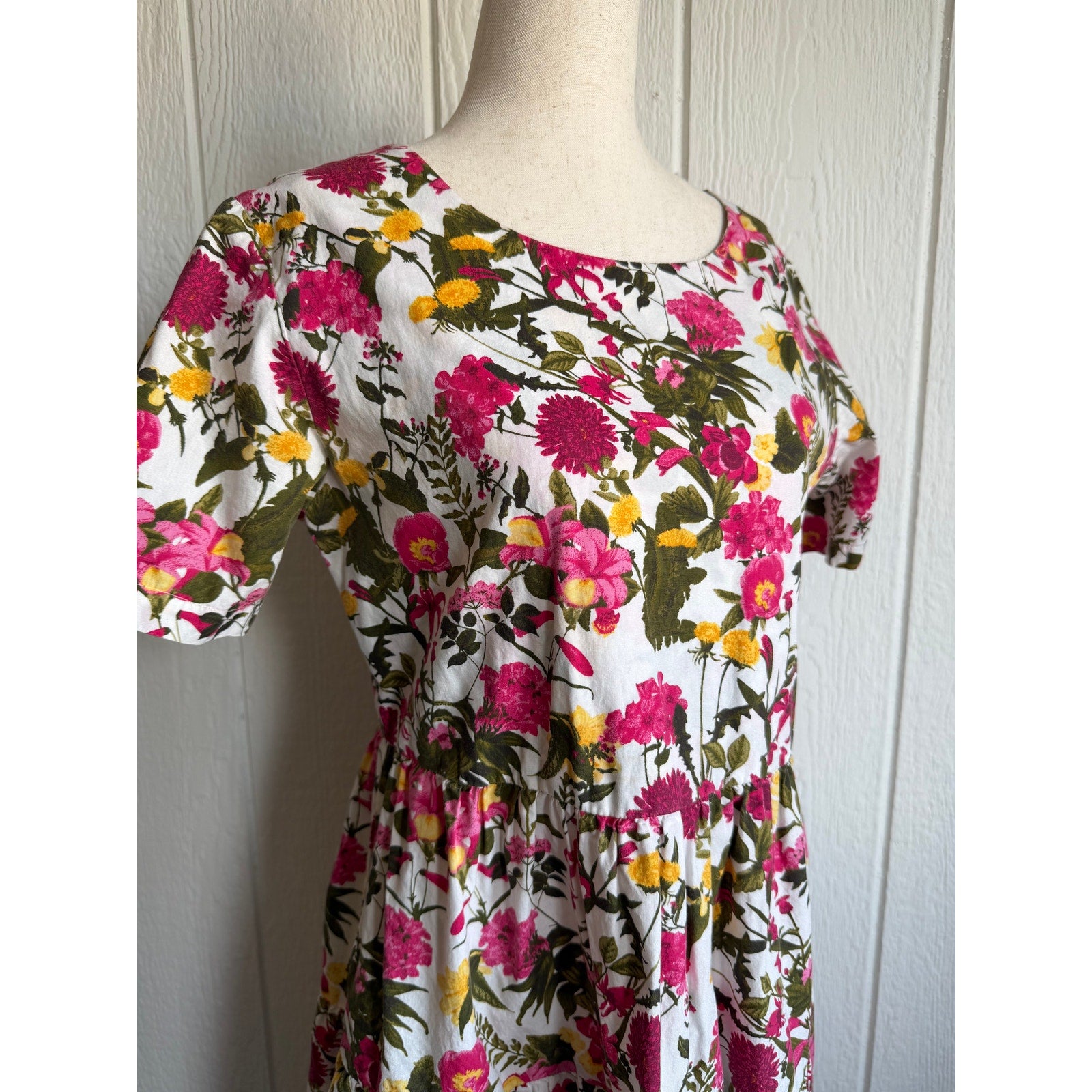 Vintage Floral Maxi Dress, 90s Boho Cottagecore, Medium