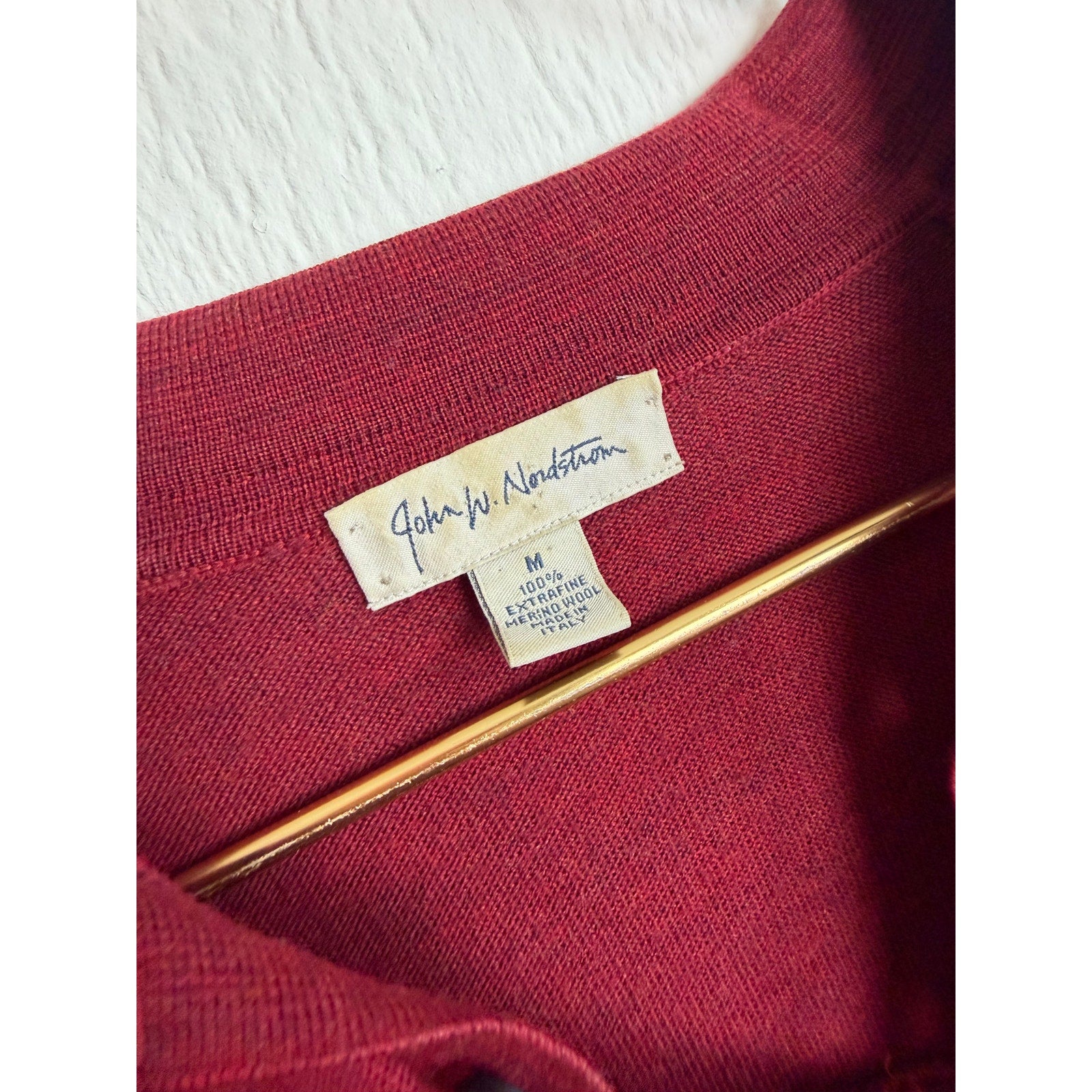 John W Nordstrom Extra Fine Merino Wool Sweater, Medium Italy