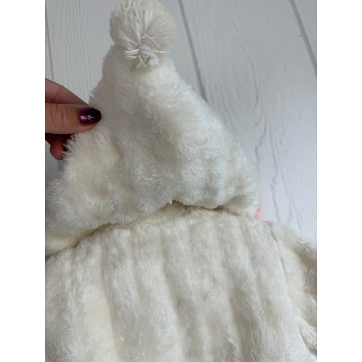 Y2K Girls Faux Fur Hooded Jacket Pink White Floral Fairycore Coat