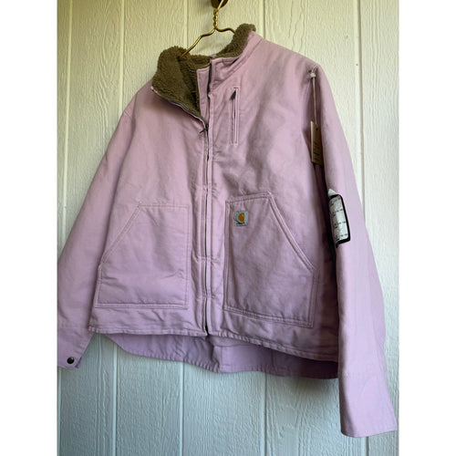 NWT Vintage Pink Carhartt Coat Sherpa Lined Canvas, Size XL RARE