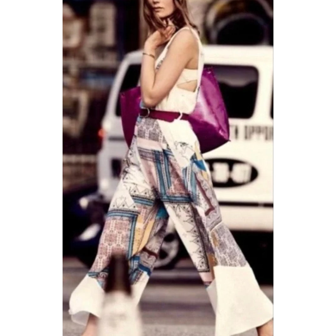 Free People All Patched Up Jumpsuit, XS Oversized Boho Vintage