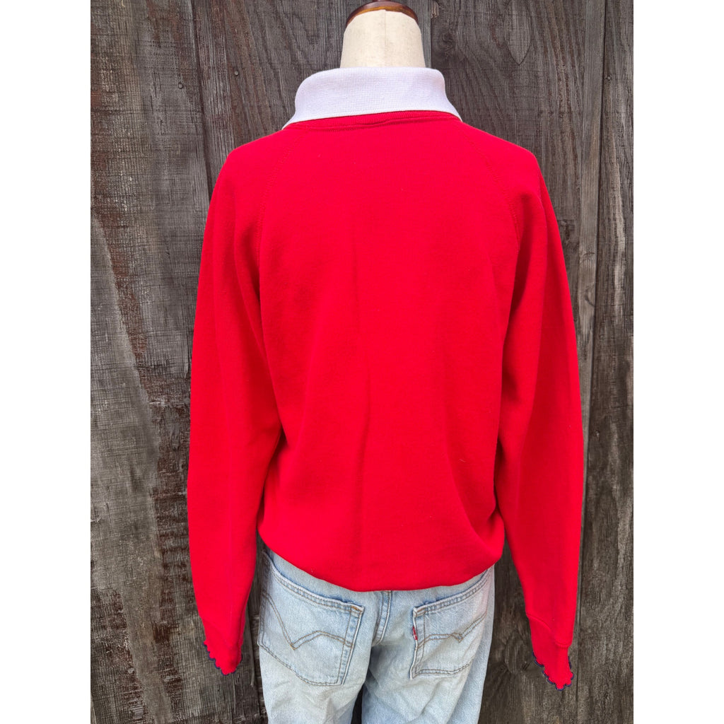 Vintage 90s Sheep Heart Collared Crewneck, Medium