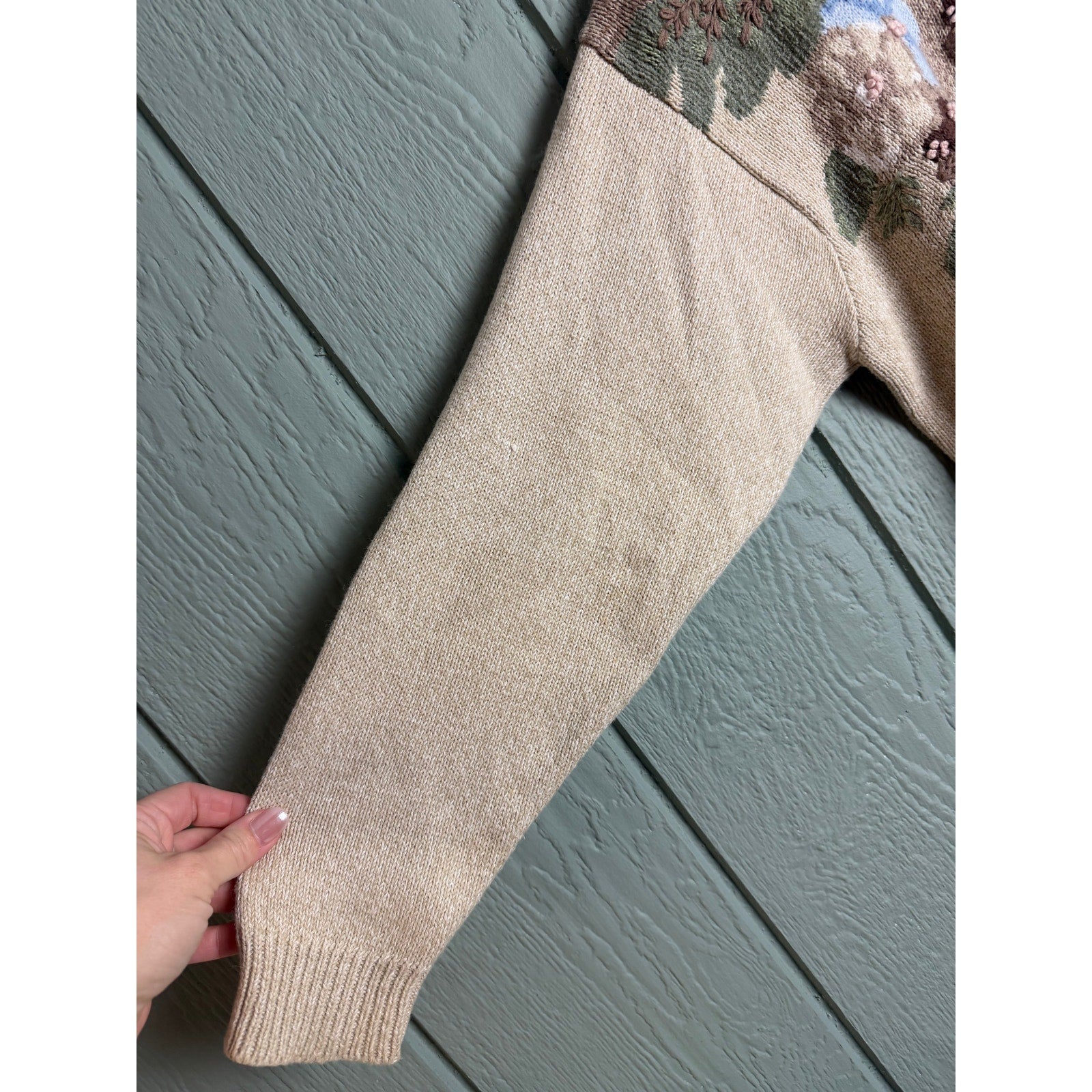 Vintage Jantzen Classics Floral Knit Sweater | Cottagecore | Embroidered | L/G