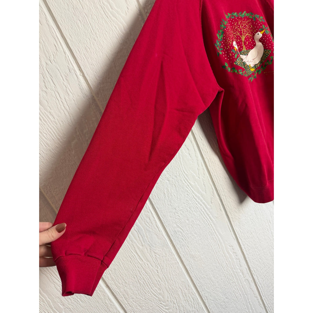 Vintage 90s Morning Sun Goose Collar Sweater XL Red Made in USA