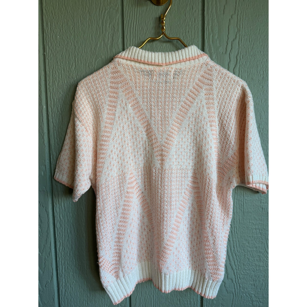 Vintage 90s Alfred Dunner Cottagecore Polo, Pink USA Size XL