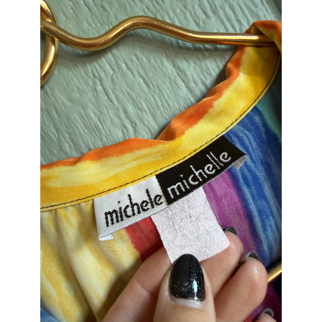 Vintage 90s Michele Michele Striped Button Down, Large