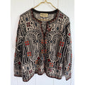 Vintage Intiwara Alpaca Wool Handmade Cardigan Sweater Print Large