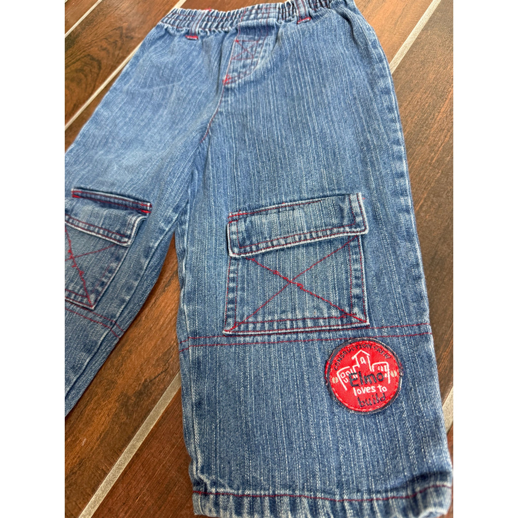Vintage Sesame Street Elmo Denim Jeans 24 Months Y2K