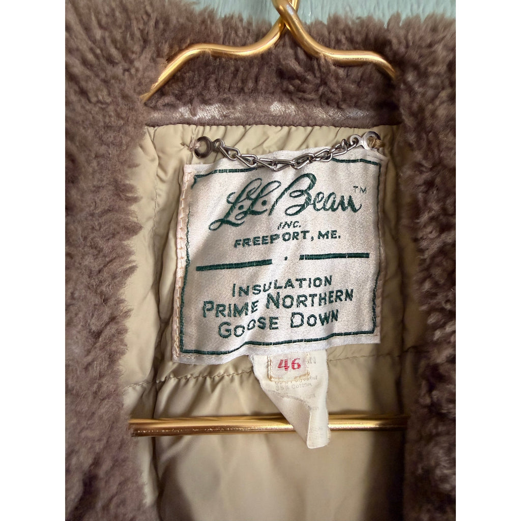 Vintage L.L. Bean Goose Down Parka Coat Jacket Made in USA Mens 46 Quilted