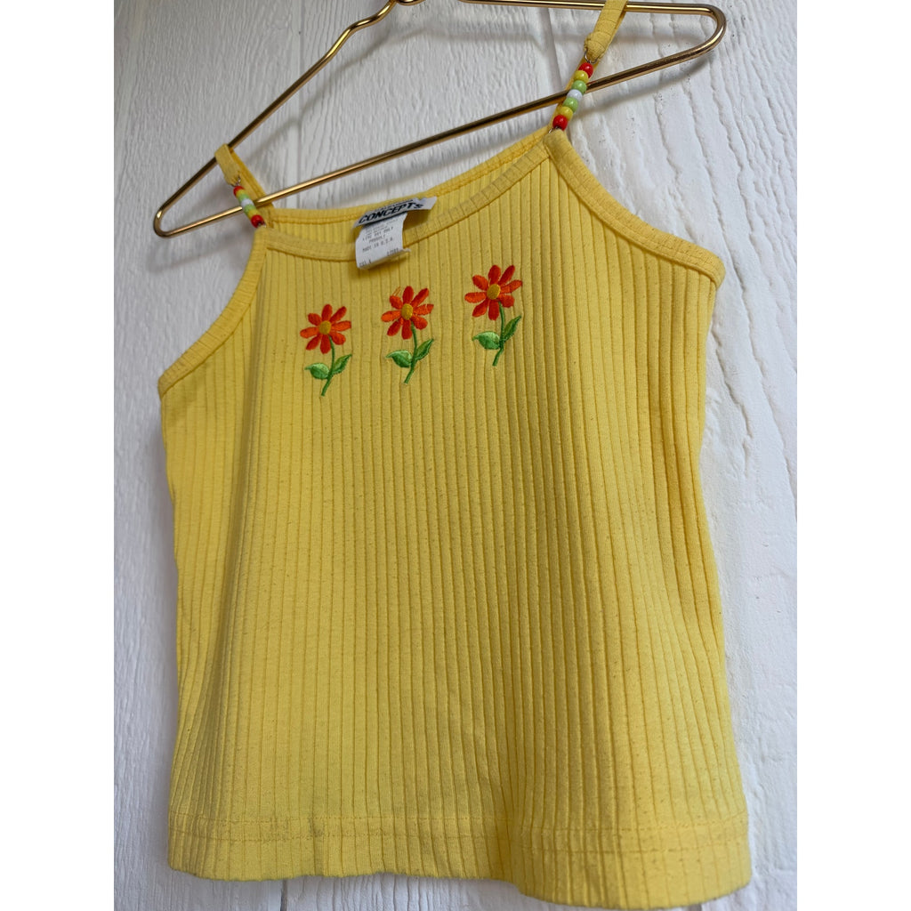 Vintage Y2K California Daisy Embroidered Tank Top