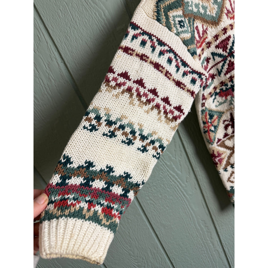Vintage 90s Heirloom Collectibles Knit Sweater | Chunky Oversized Knit | Size M