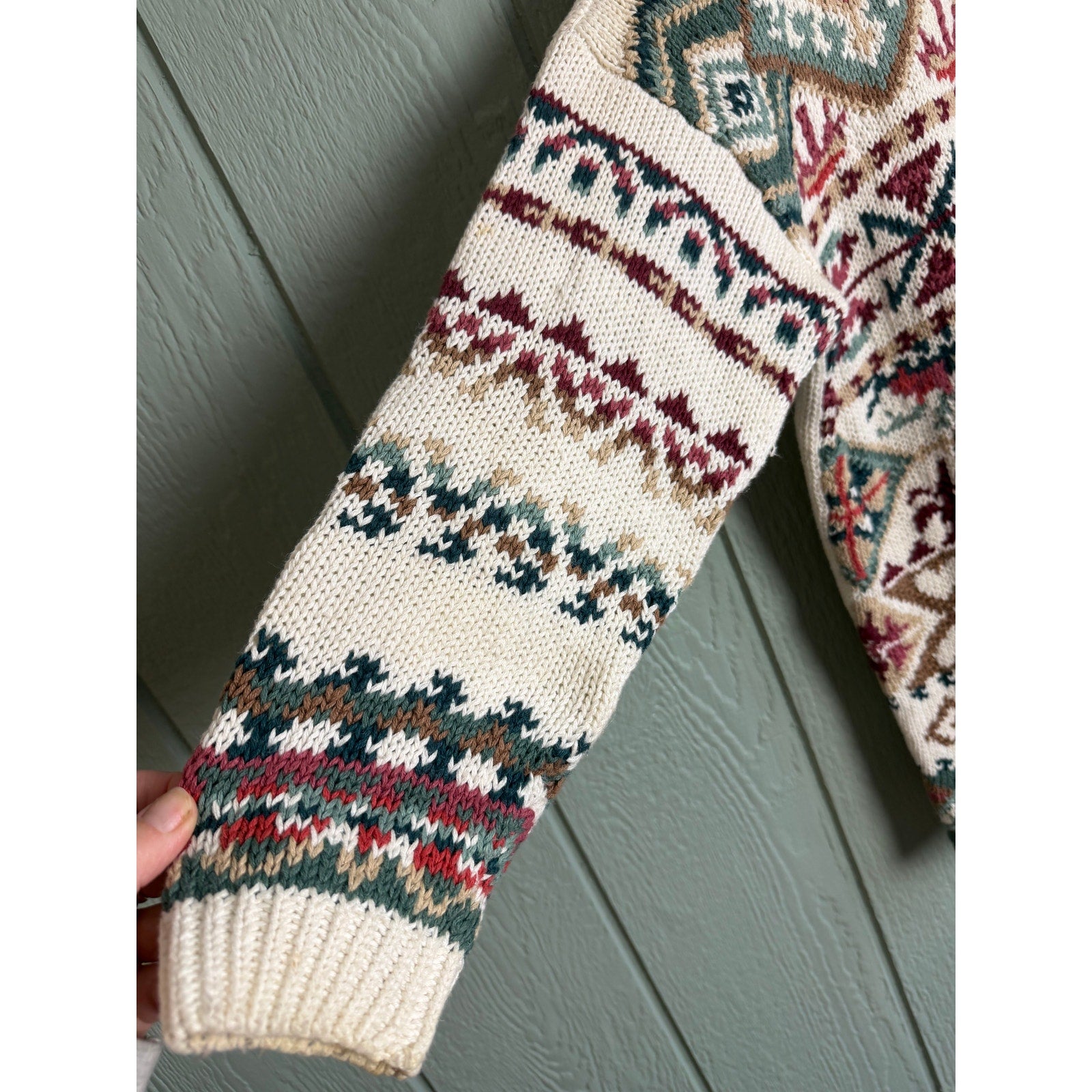 Vintage 90s Heirloom Collectibles Knit Sweater | Chunky Oversized Knit | Size M