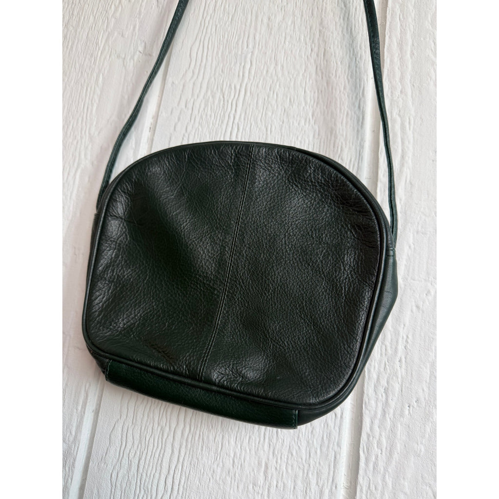 Vintage Carlos D' Santi Forest Green Genuine Leather Crossbody Shoulder Bag Boho