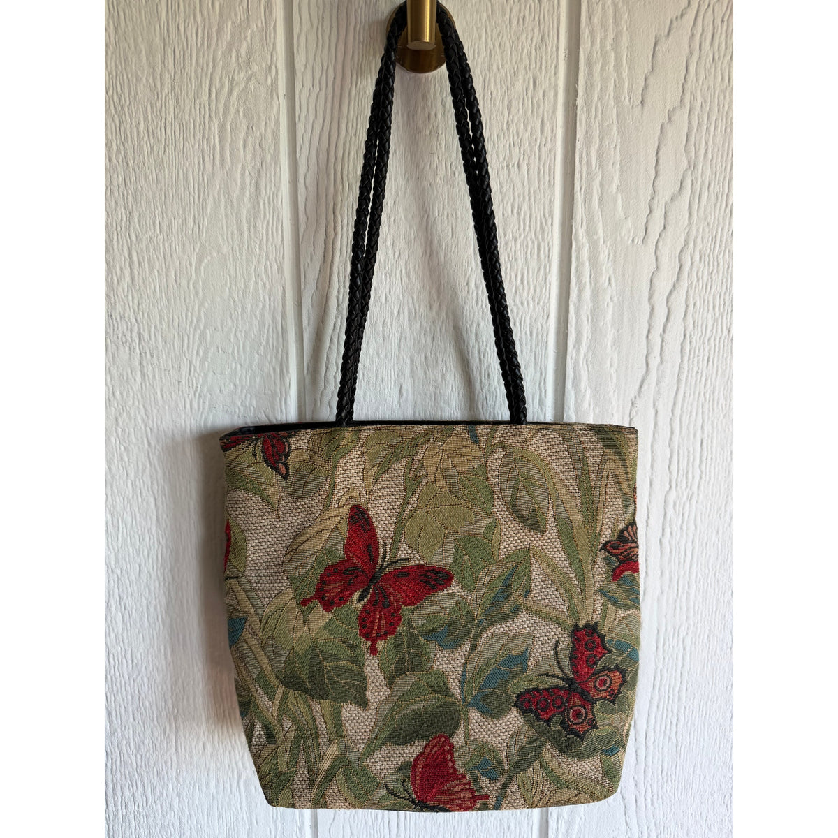 Vintage Tapestry Butterfly Floral Tote Shoulder Bag