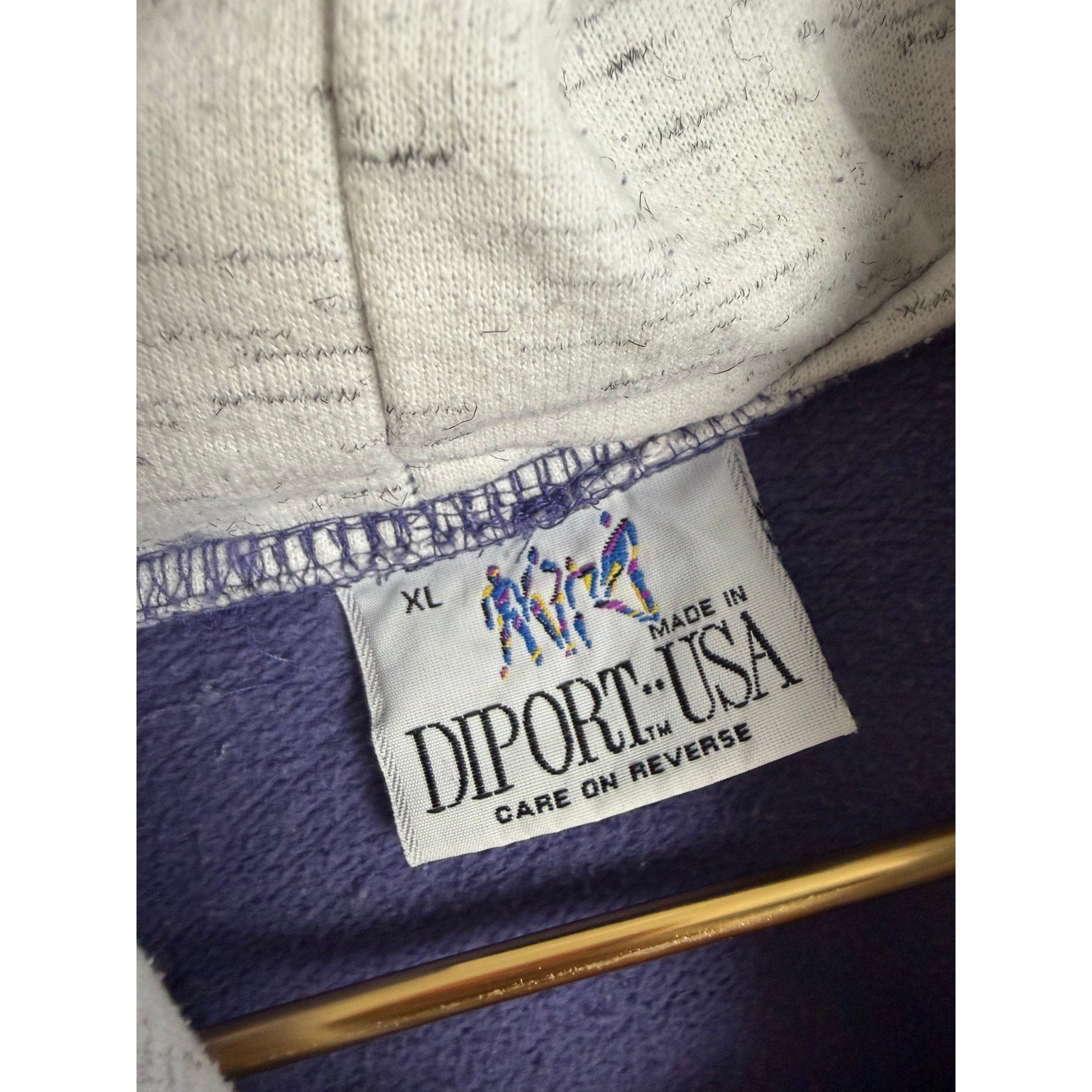 Vintage Aspen USA Hoodie Made in USA Purple Pullover Sweatshirt XL 90s