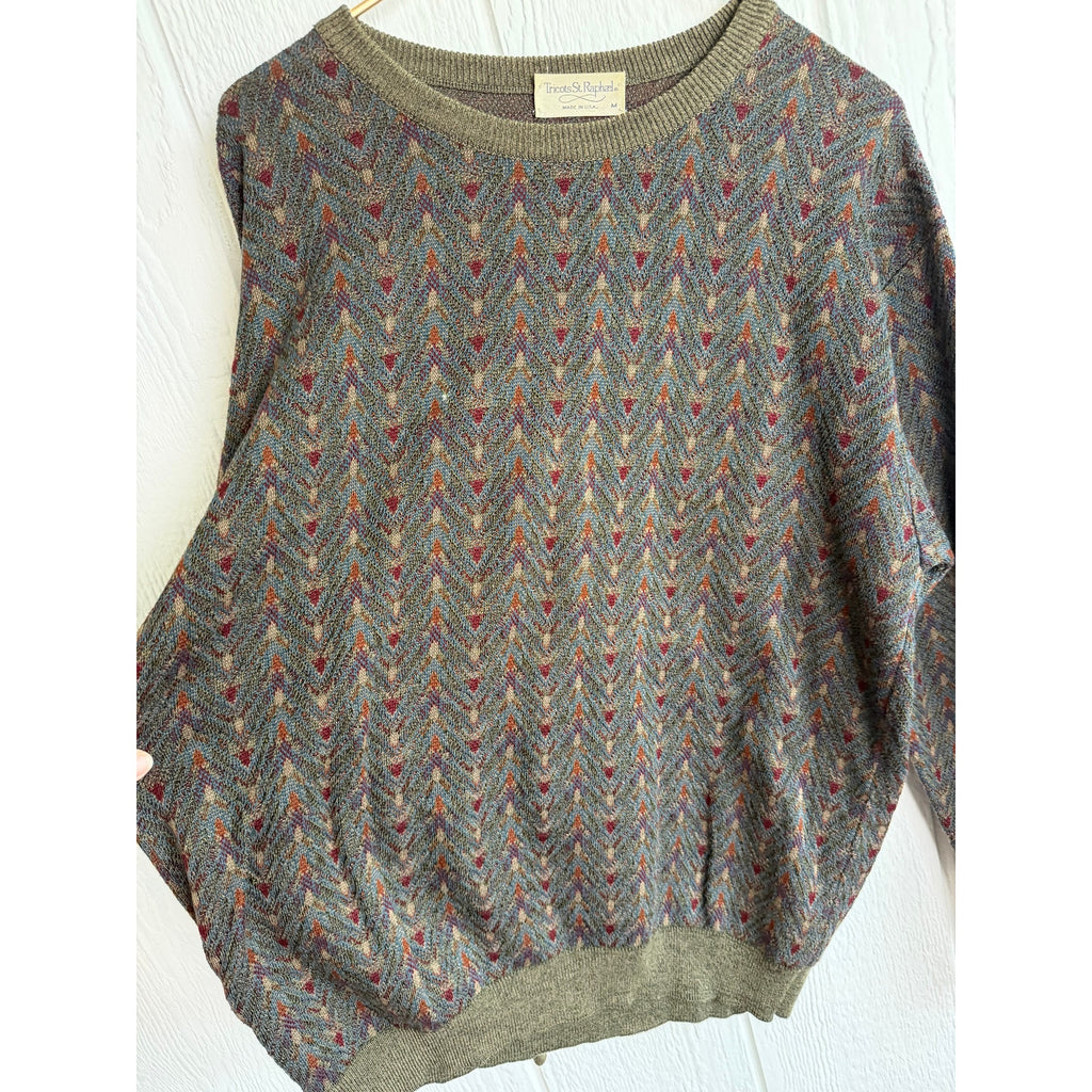 Vintage Tricots St. Raphael Grandpa Sweater, Medium USA Made