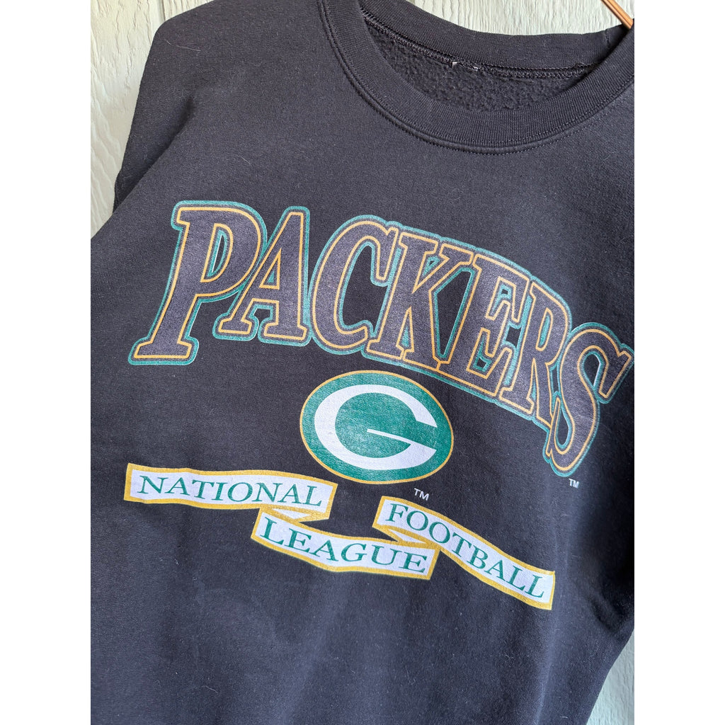 Vintage Green Bay Packers Sweatshirt NFL Crewneck Black 90s Football