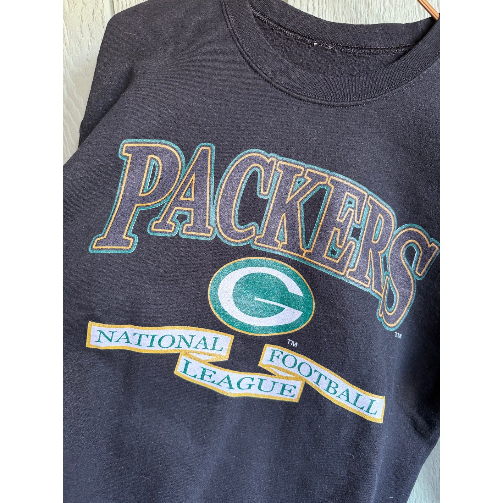 Vintage Green Bay Packers Sweatshirt NFL Crewneck Black 90s Football