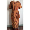 Vintage 90s Sag Harbor Dress Tribal Animal Print Midi Size 8