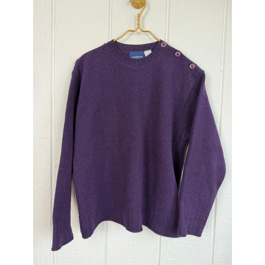 Vintage Liz Claiborne Collection Purple Wool Sweater USA Large