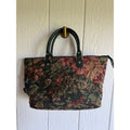 Vintage American Flyer Floral Tapestry Carpet Bag Weekender Duffel Travel Bag