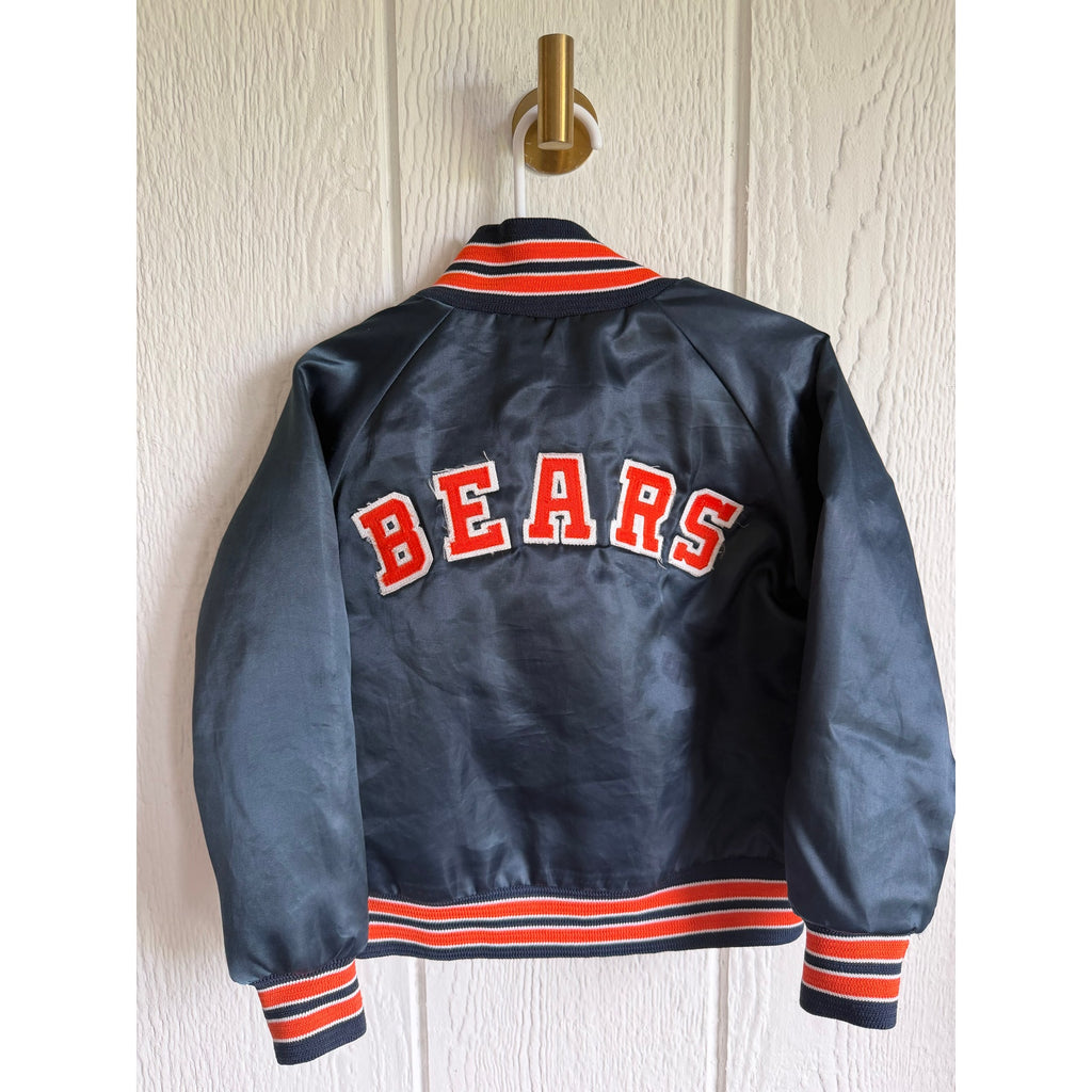 Chicago Bears Vintage Chalk Line Satin Bomber Jacket Made in USA Kids 5