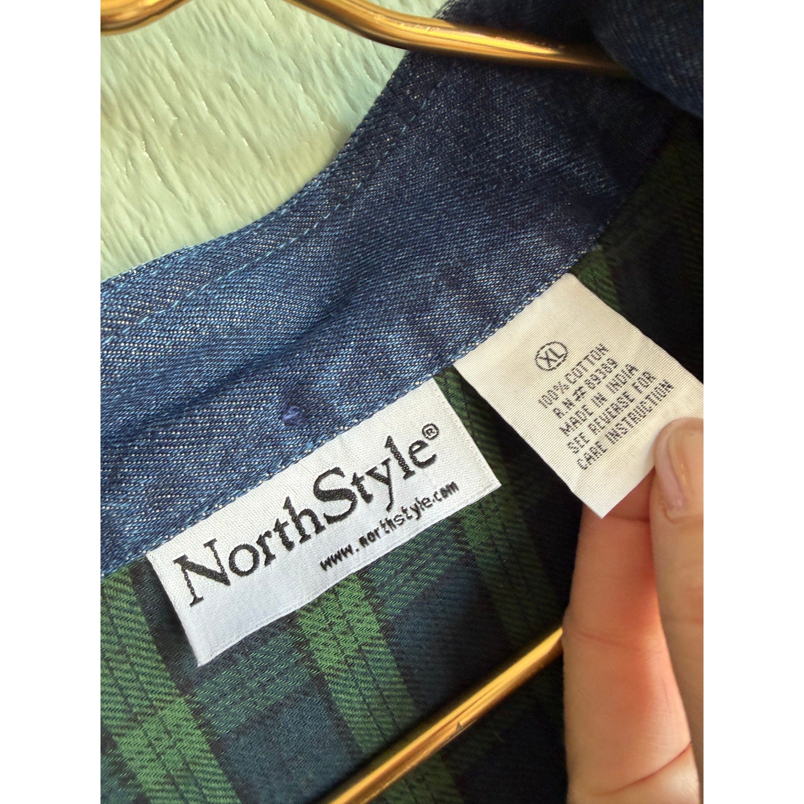 Vintage Denim Barn Jacket: Plaid Lined Fisherman's Jean Jacket XL