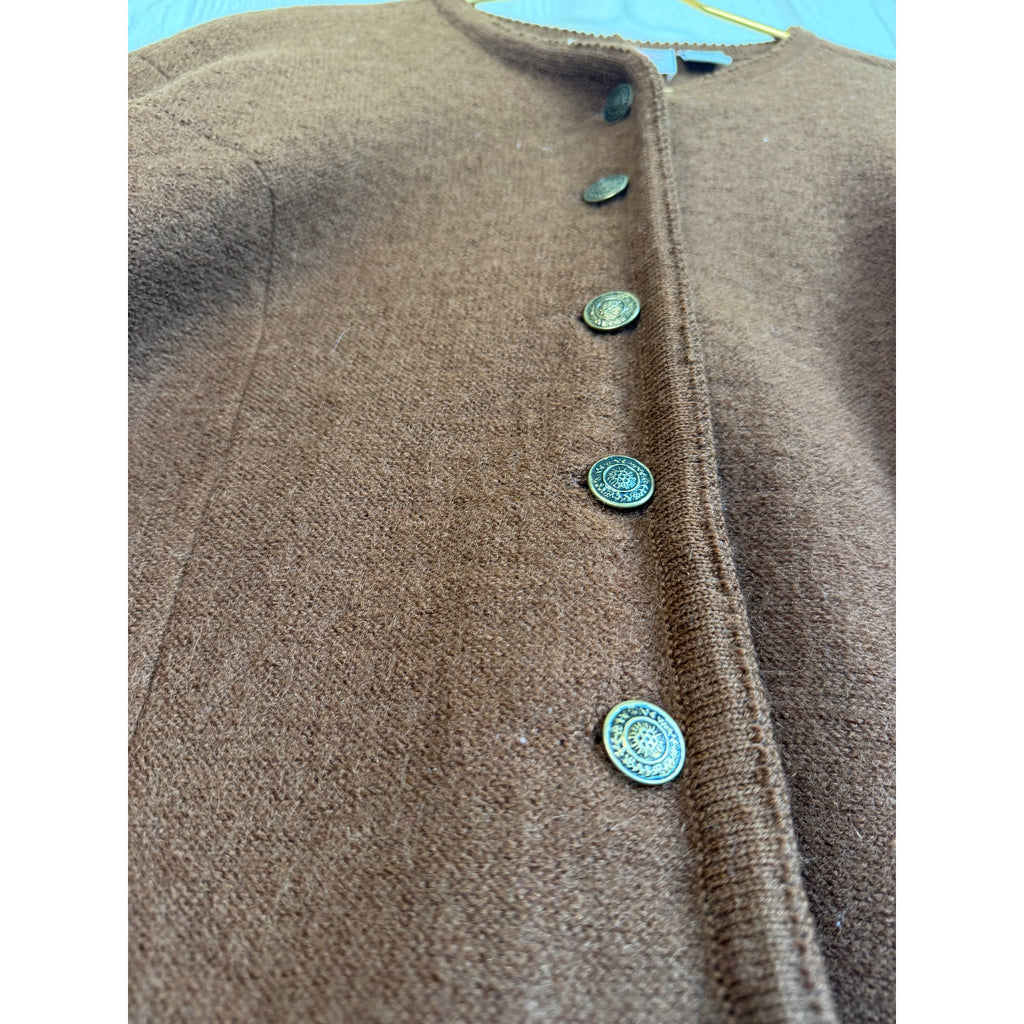Vintage 60s Tally-Ho 100% Wool Cardigan Button Up, Large