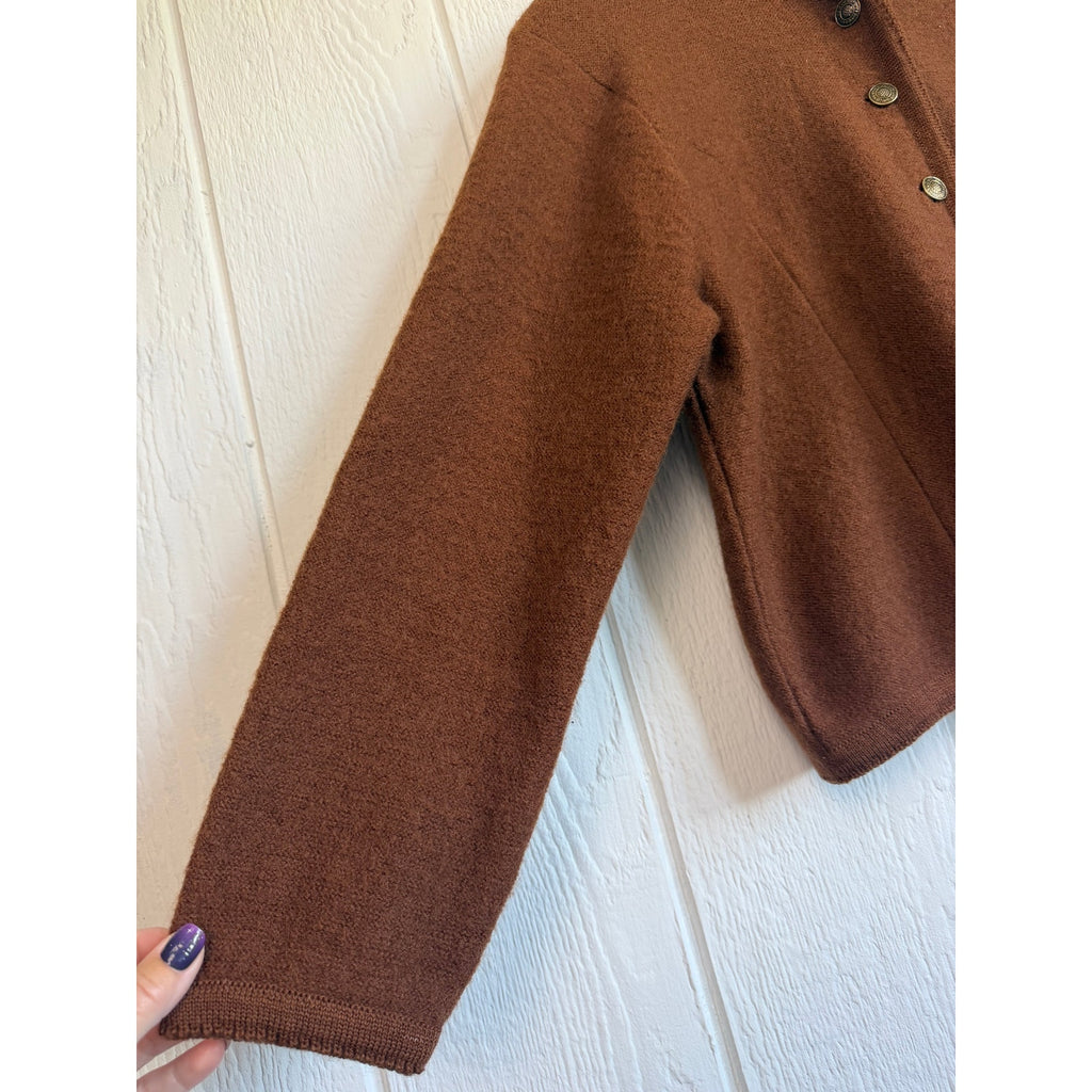 Vintage 60s Tally-Ho 100% Wool Cardigan Button Up, Large