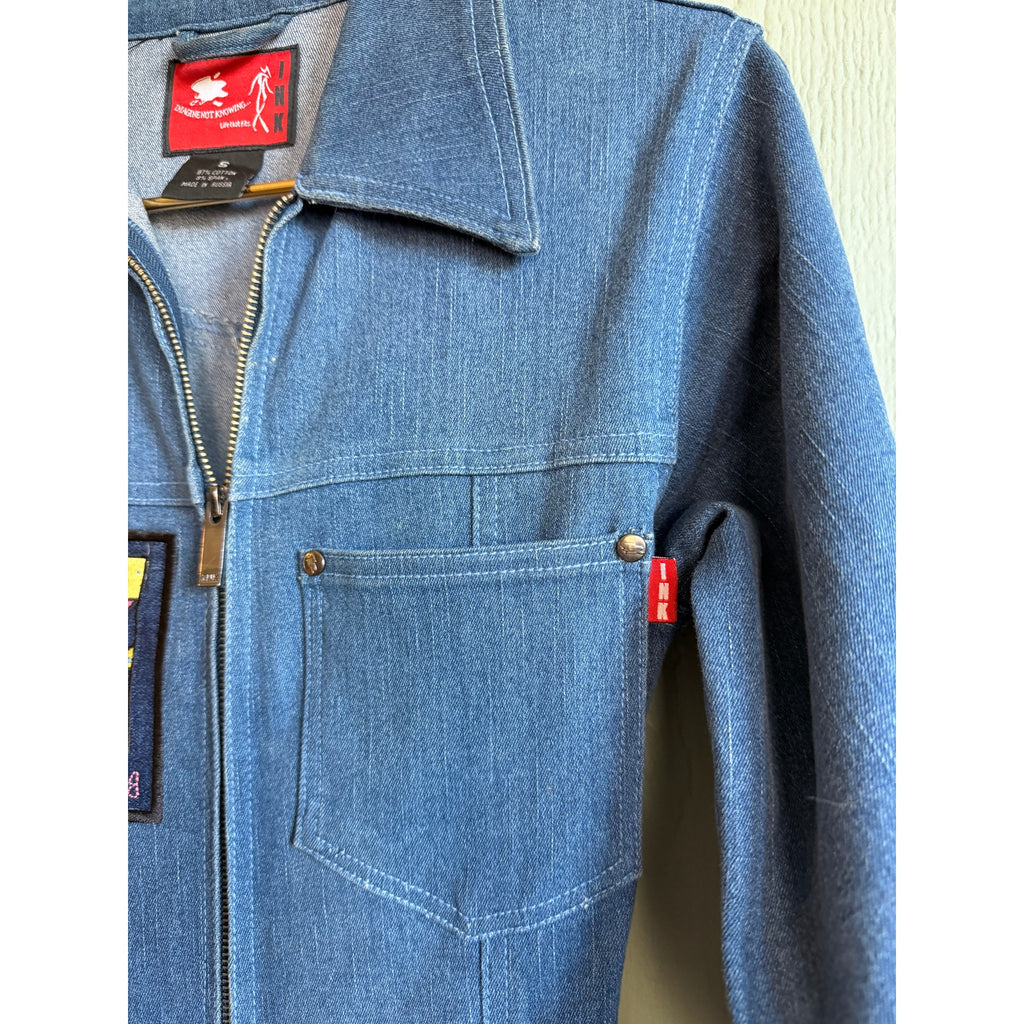 90s Y2K Russian Vintage Denim Jumpsuit by I.N.K. Imagine Not Knowing, Small
