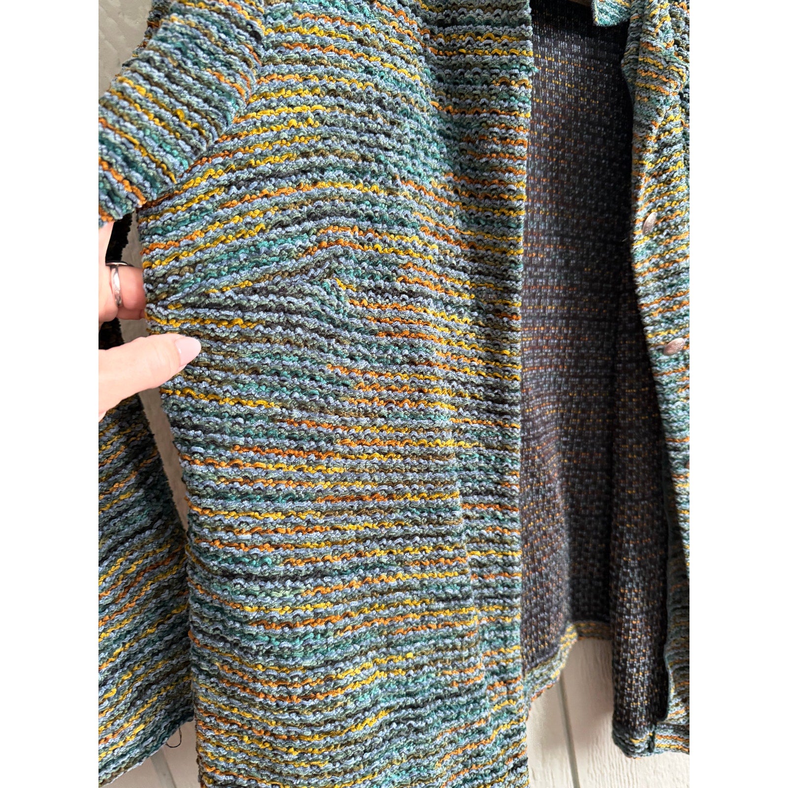 Vintage Alfred Dunner Woman 16W Textured Knit Button Front Jacket Cardigan USA