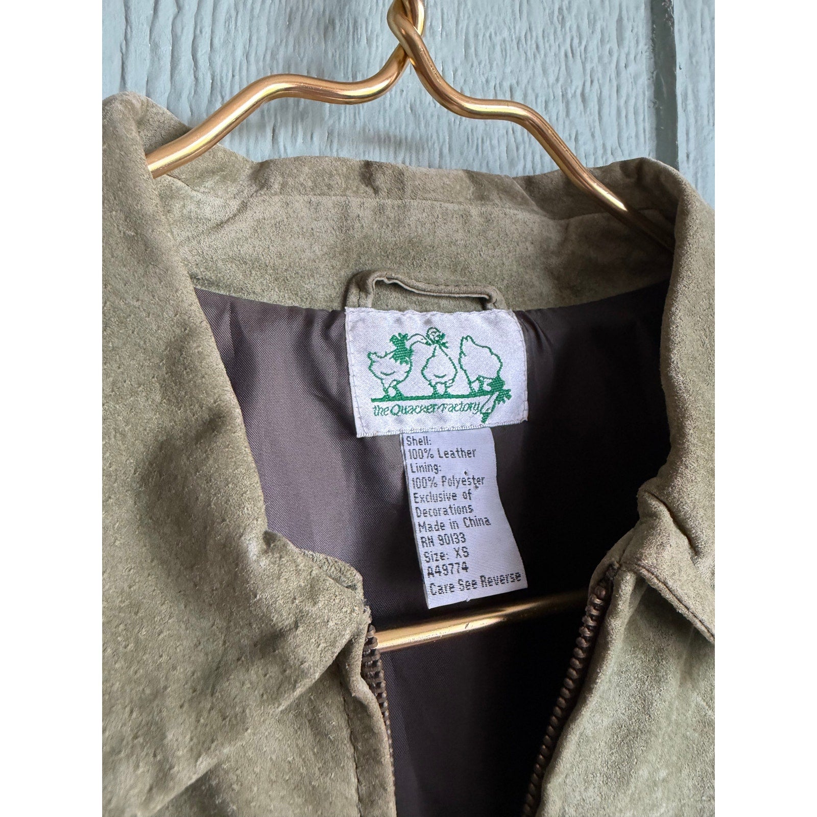 Vintage Suede Leather Fall, Autumn Zip Jacket, Women's XS