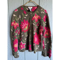 Vintage Floral Spring Knit Cardigan, Large