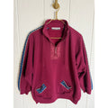 Vintage 90s Chinawear Quarter Zip Sweatshirt Burgundy Fleece Lined Size