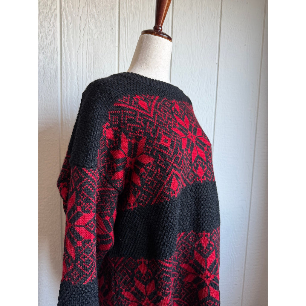 Vintage 90s Neil Martin Wool Sweater, XL Nordic Knit