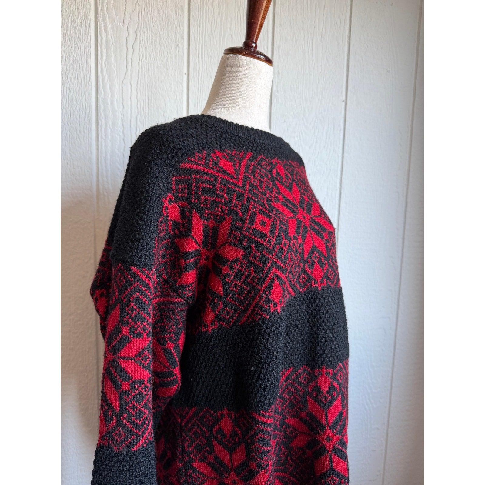 Vintage 90s Neil Martin Wool Sweater, XL Nordic Knit