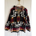 Vintage Ruminahui Ecuador Wool Hooded Sweater Jacket Medium Southwestern Aztec