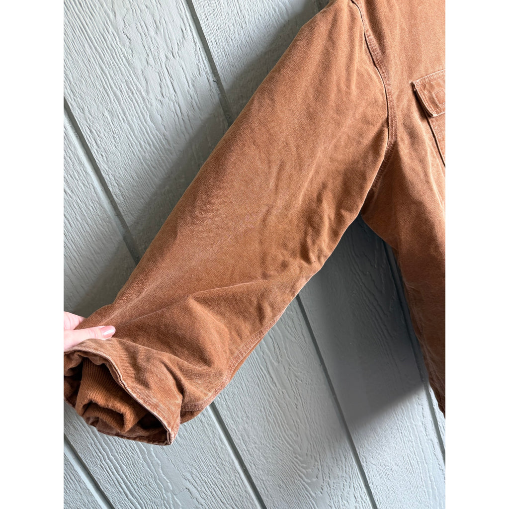 Vintage Carhartt J97 Sandstone Detroit Jacket Blanket Lined Brown XL 2000s