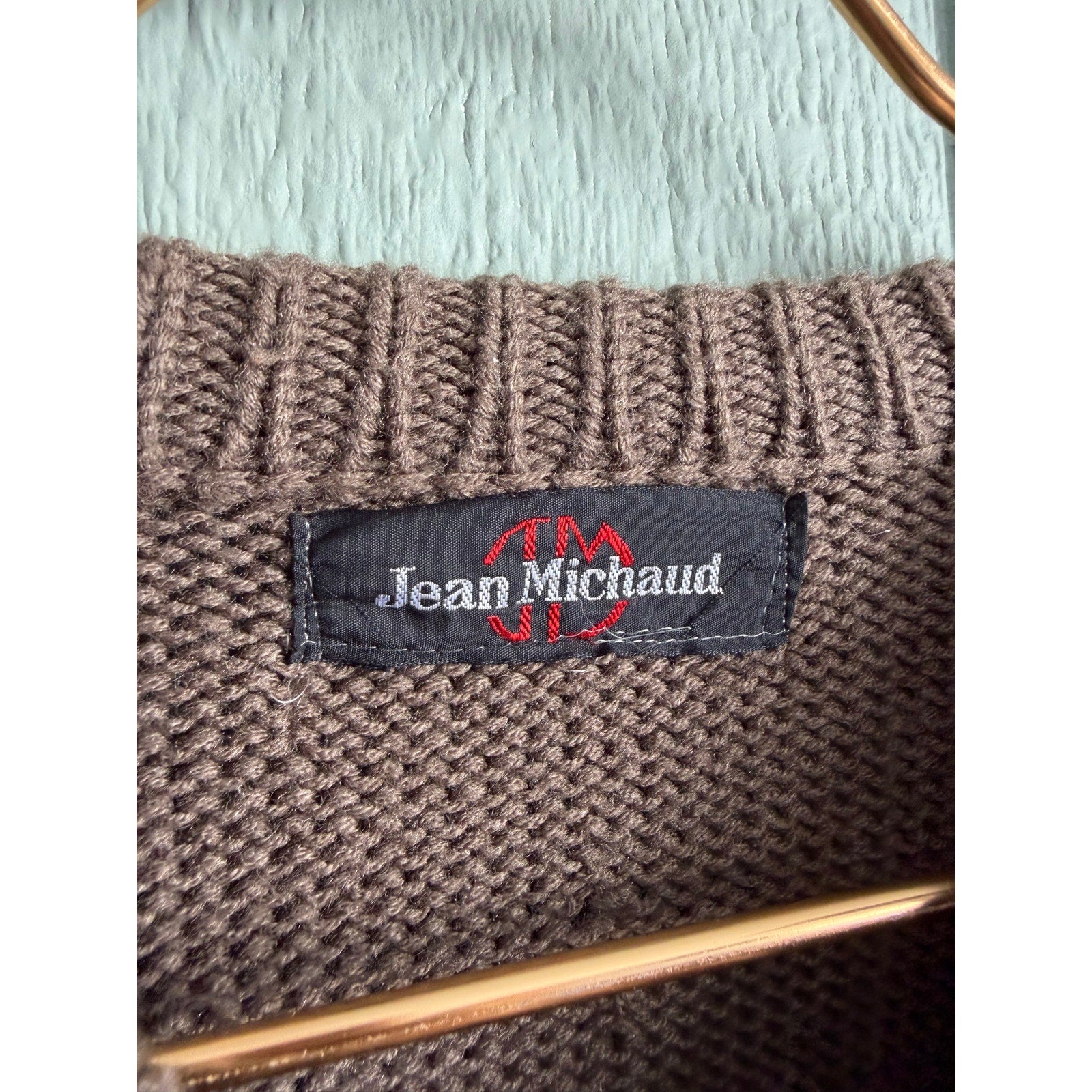 Vintage 90s Jean Michaud Nordic Knit Sweater – Brown/Blue