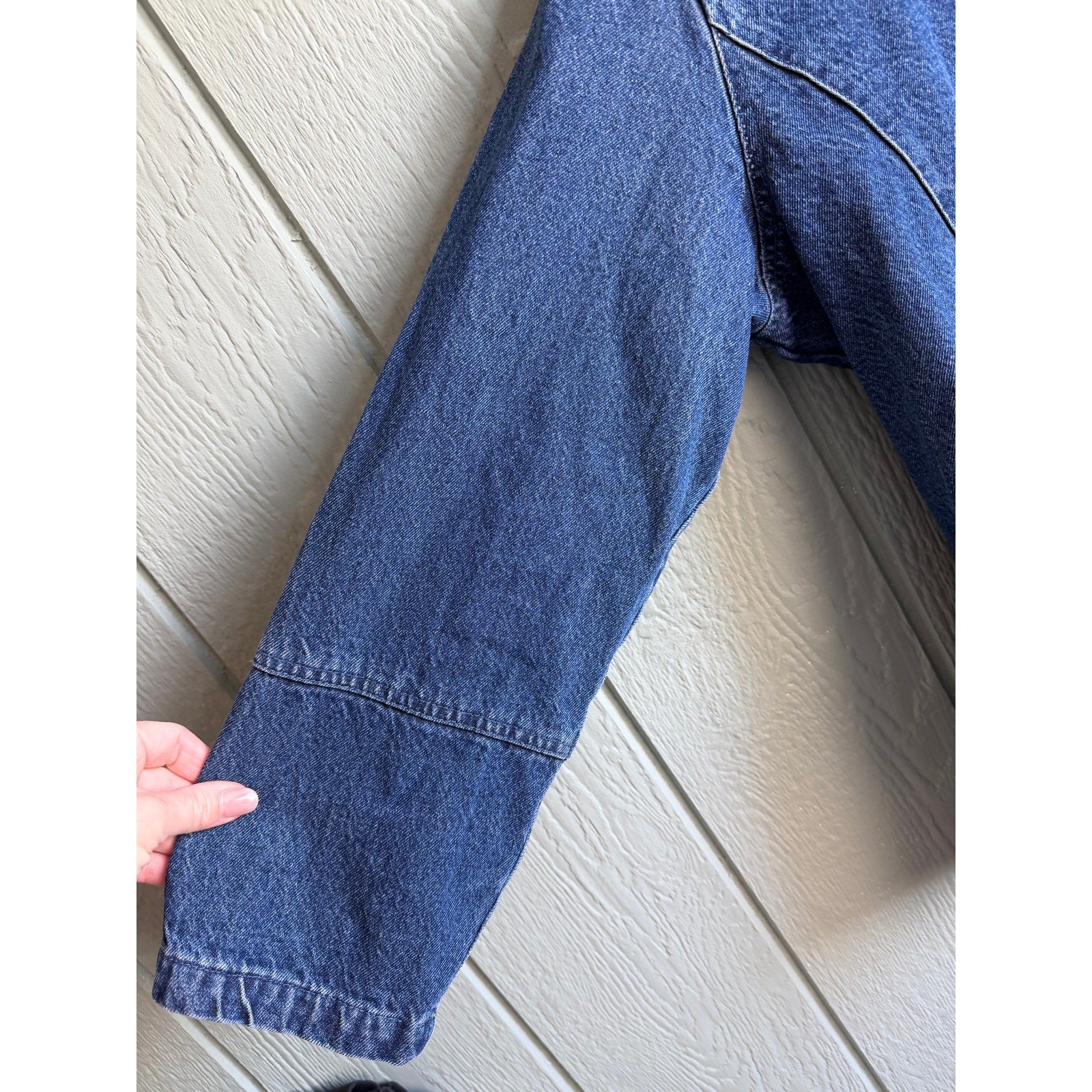 Vintage Denim Barn Jacket: Plaid Lined Fisherman's Jean Jacket XL