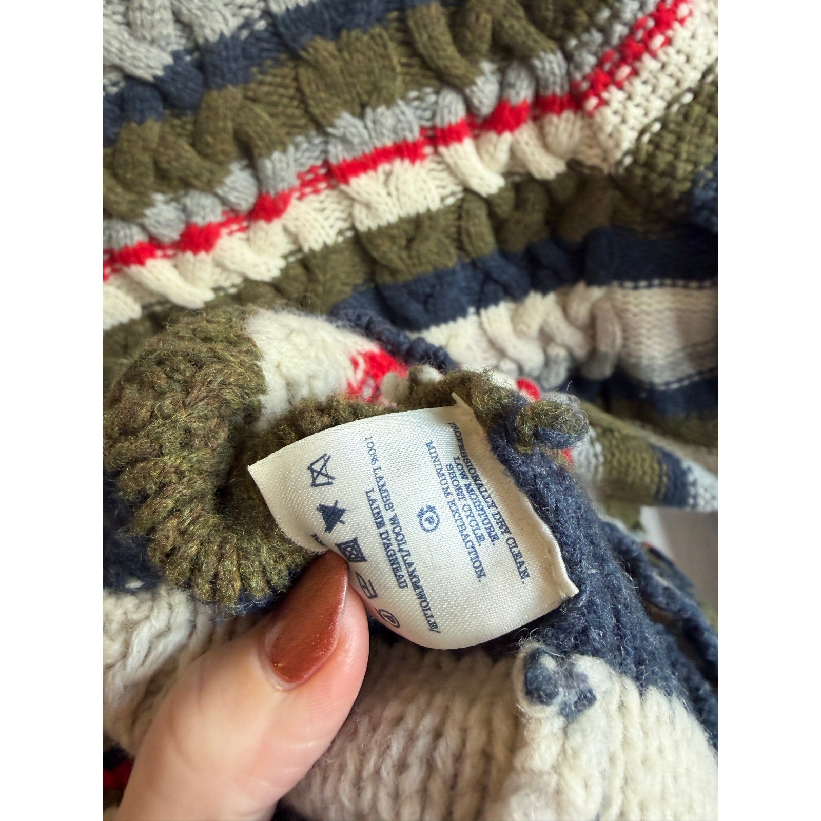Vintage Lands End Lambswool Knit Button Cardigan, Medium