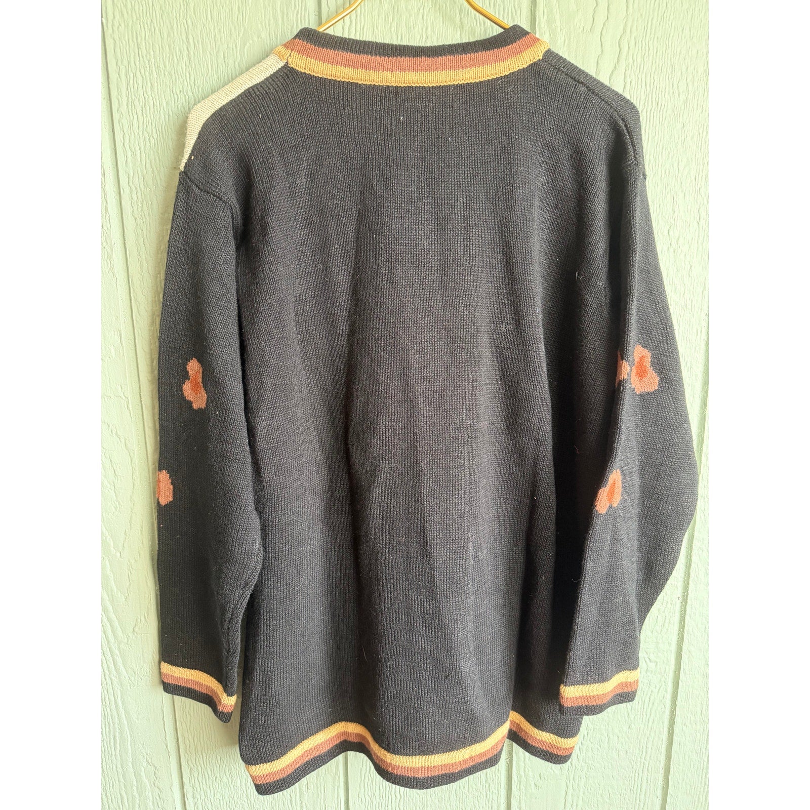 NWT Vintage Storybrook Knits Cat Floral Cardigan Cottagecore Knit Sweater L